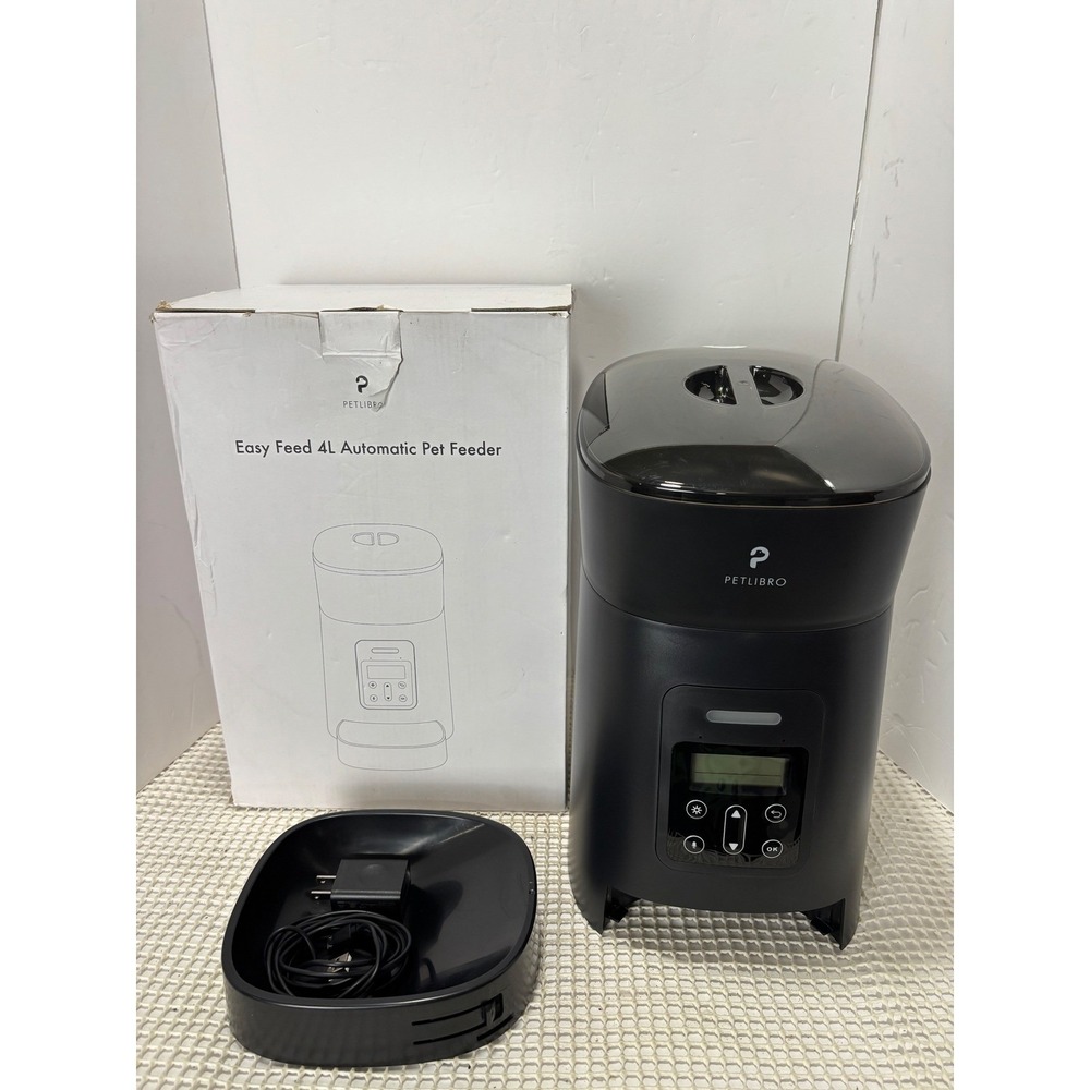 PETLIBRO Easy‎ Feed 4L Automatic Pet Feeder Black Tested Works Good Condition